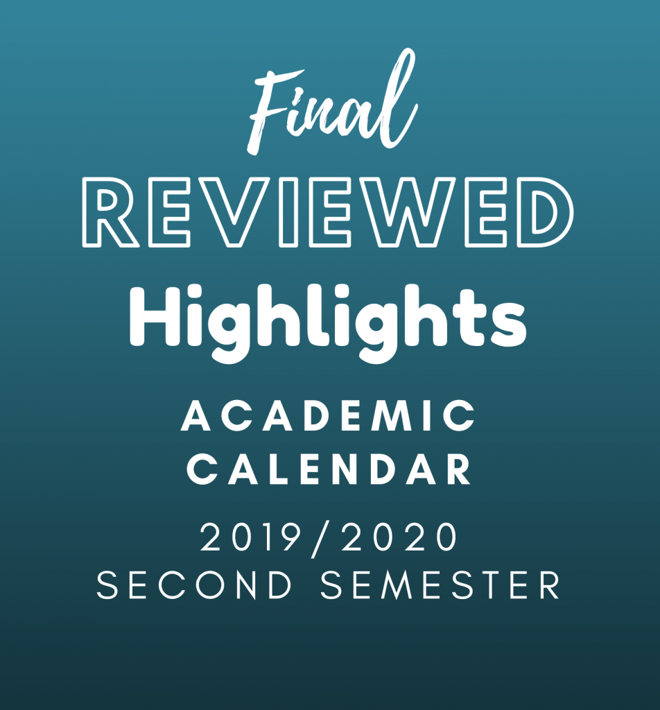 Final Reviewed Highlights of 2019/2020 Second Semester Academic