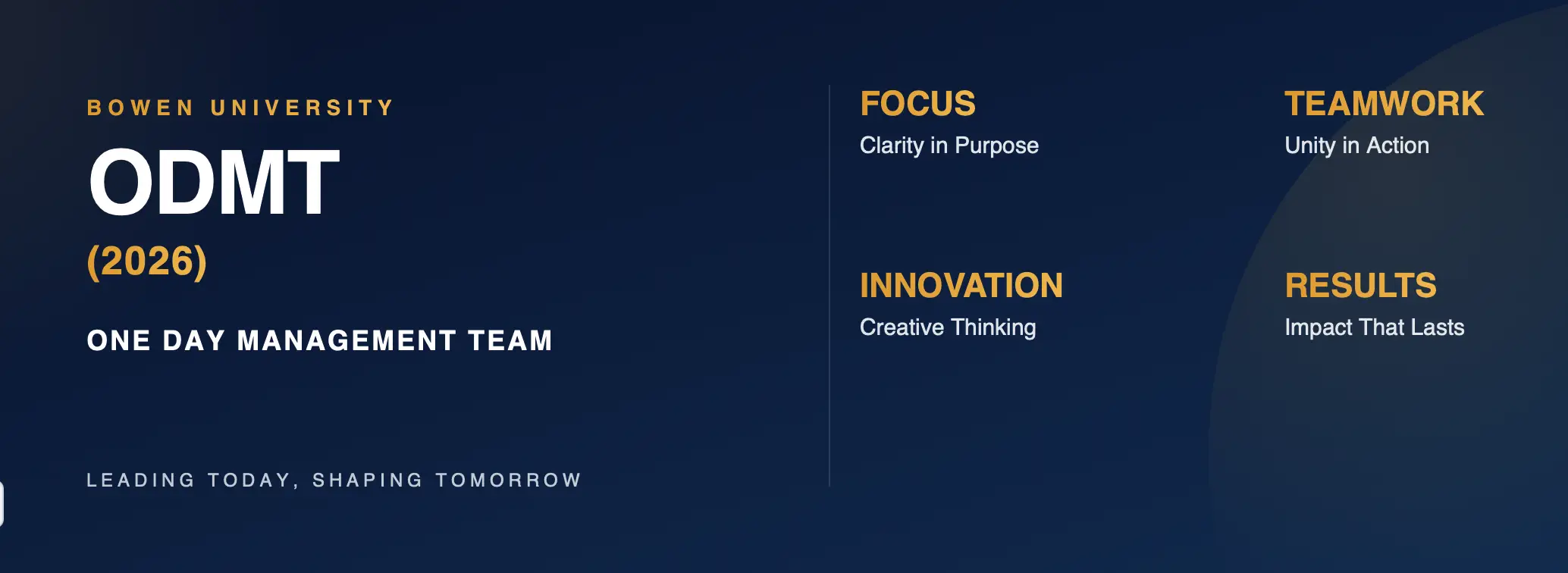 One Day Management Team 2026